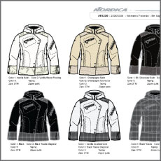storyboard layout, line drawings, outdoor apparel