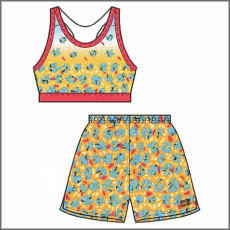 moving comfort, sports apparel, clothing, quality design to production, bra, shorts, line drawing