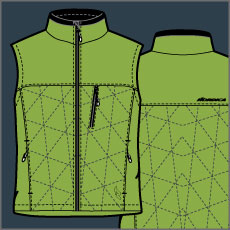 nordica apparel, line drawing, mens, ski outerwear, ski clothing