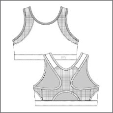 garment line drawings, womens, mens, running apparel, exercise clothing