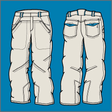 nordica apparel, line drawing, mens, ski outerwear, ski clothing
